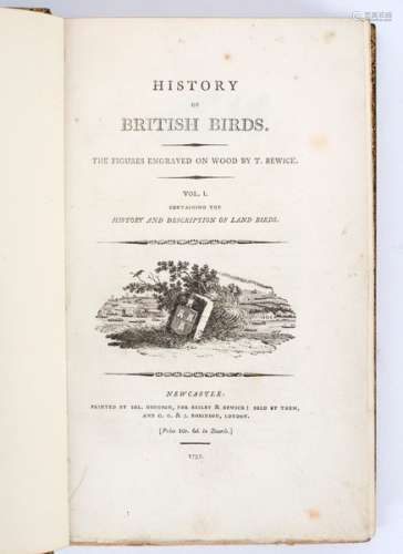 Bewick (Thomas) British Birds, two volumes Newcastle 1797-1804, 19th Century green calf gilt,