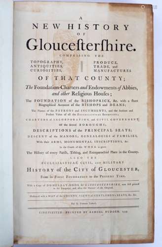 Rudder (Samuel) History of Gloucestershire 1779, recent calf,
