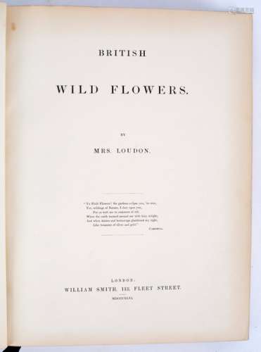 Loudon (Mrs Jane) British Wild Flowers, 1846, first edition, 4to, half green calf, worn,