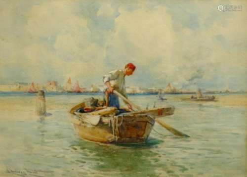 Edward Aubrey Hunt (American 1855-1922): Moroccan Fisherman,