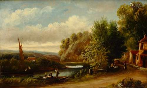 Dutch School (Late 19th century): Boating on the River,
