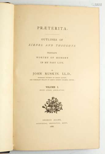 Ruskin (J) Praeterita Outlines of Scenes and Thoughts, 2 vols.