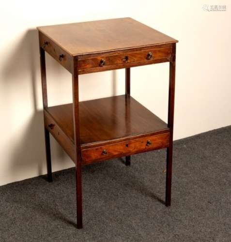 An early 19th Century mahogany table fitted two drawers,