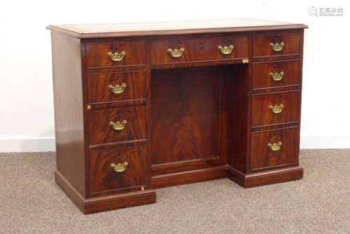George III figured mahogany kneehole desk,