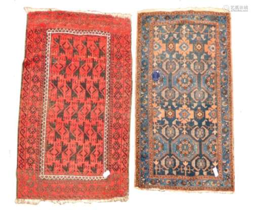 Persian blue ground rug (151cm x 109cm),