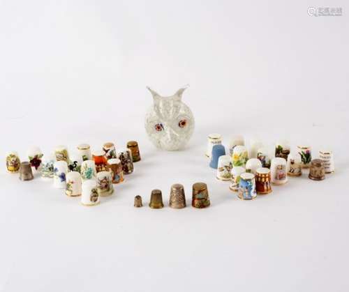 A collection of thirty-eight Royal Worcester and other thimbles,