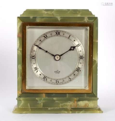 An Elliott mantel clock in an onyx case,