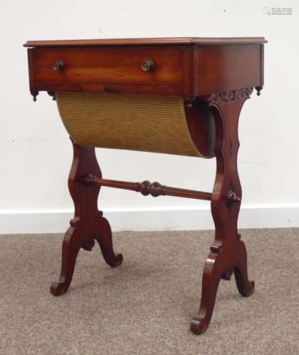 Victorian walnut sewing work table,