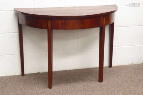 Edwardian inlaid mahogany Demi lune console table,