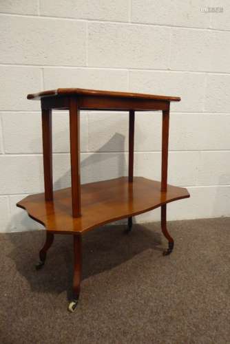 Early 20th century walnut two tier etagere,