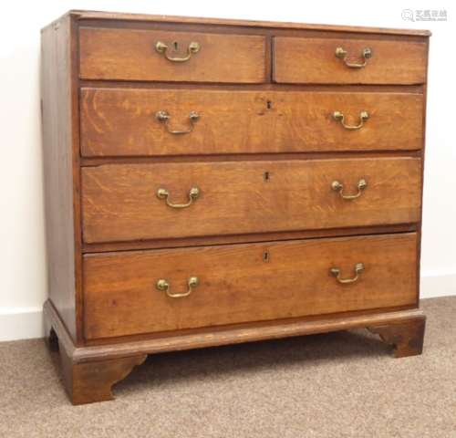 19th century oak chest, moulded rectangular top,