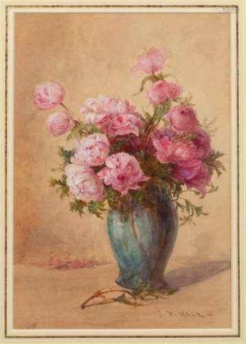 John Porter Wale (British 1860-1920)/Vase of Flowers/signed/watercolour,