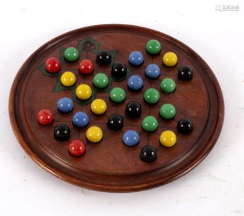 A solitaire board, the coloured marbles for the same and various boxes etc.