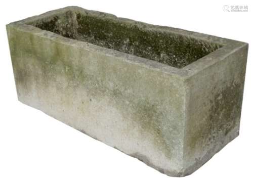 Large York stone trough, hewn from a single piece of stone, 143cm x 58cm,