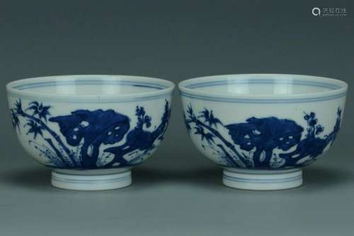 A PAIR OF QING DYNASTY BOWLS HALL MARK