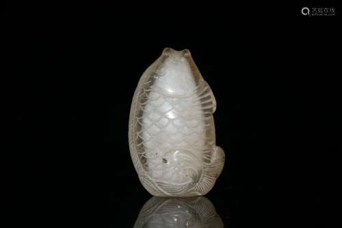 A CHINESE ROCK CHRYSTAL SNUFF BOTTLE, QING DYNASTY
