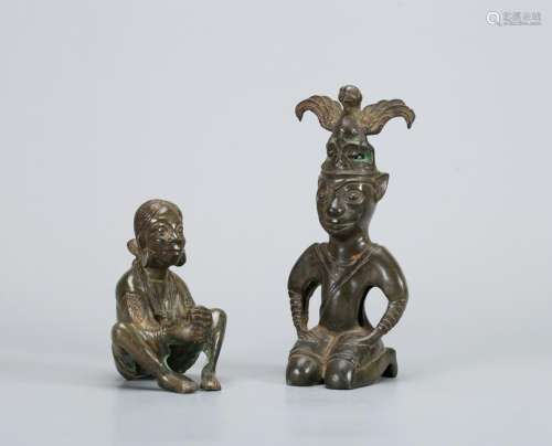 TWO CHINESE BRONZE FIGURES