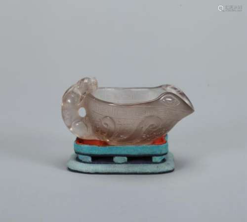 A CHINESE ROCK CHRYSTAL CUP, QING DYNASTY