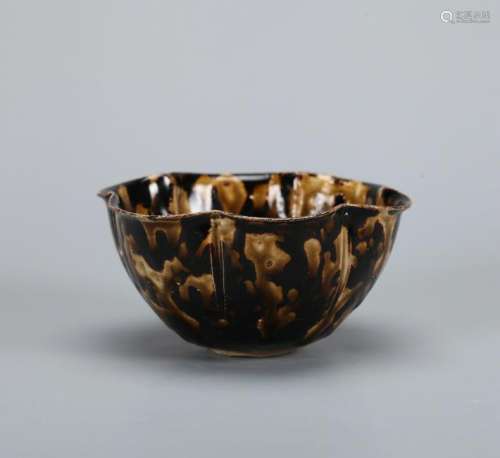 A CHINESE TURTLE-SHELL-GLAZED BOWL