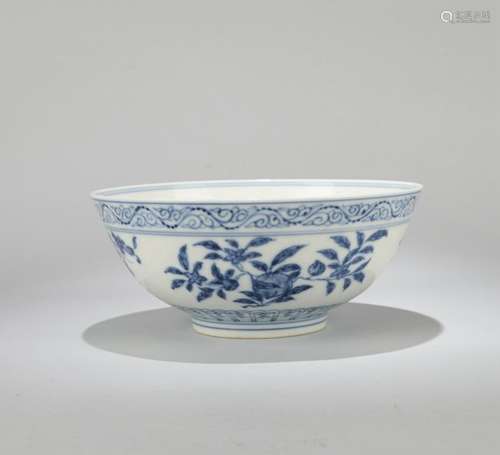 A CHINESE BLUE AND WHITE BOWL, SIX-CHARACTER GUANGXU