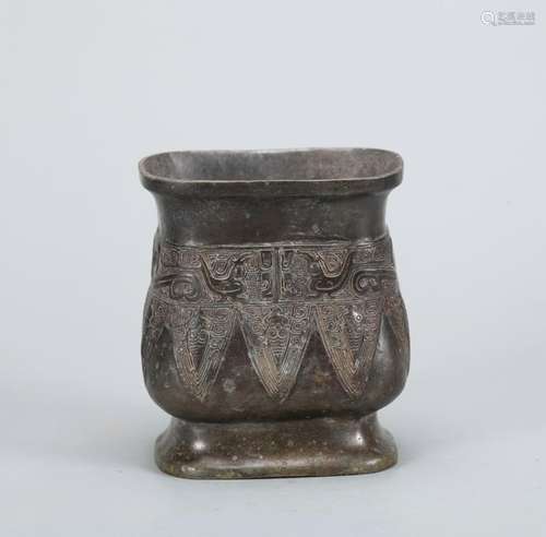 A CHINESE BRONZE ZI VASE