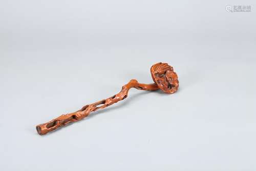 A CHINESE BOXWOOD RUYI SCEPTER, QING DYNASTY