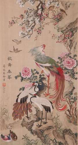 A CHINESE PAINTING, AFTER SONG MEILING, INK AND COLOR