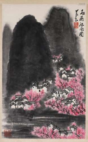 A CHINESE PAINTING, AFTER LI KERAN, INK AND COLOR ON