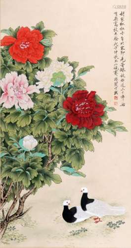 A CHINESE PAINTING, AFTER YU FEIAN, INK AND COLOR ON