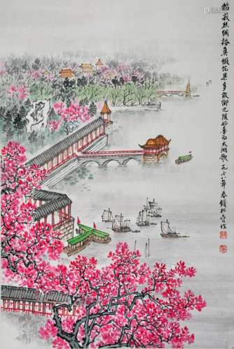 A CHINESE PAINTING, AFTER QIAN SONGYAN, INK AND COLOR
