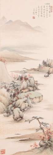 A CHINESE PAINTING, AFTER QI GONG, INK AND COLOR ON