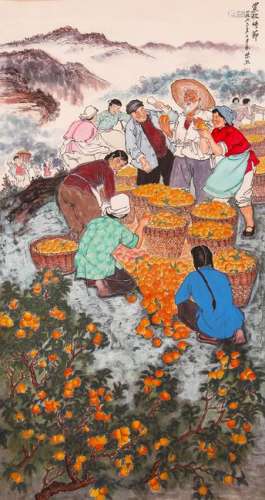 A CHINESE PAINTING, WEI ZIXI, INK AND COLOR ON PAPER,