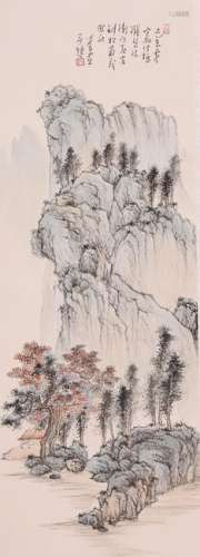 A CHINESE PAINTING, AFTER PU RU, INK AND COLOR ON