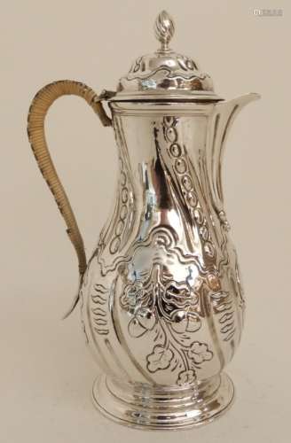 AN EARLY GEORGE III SILVER CHOCOLATE POT by Thomas Whipham and Charles Wright, London 1763, of