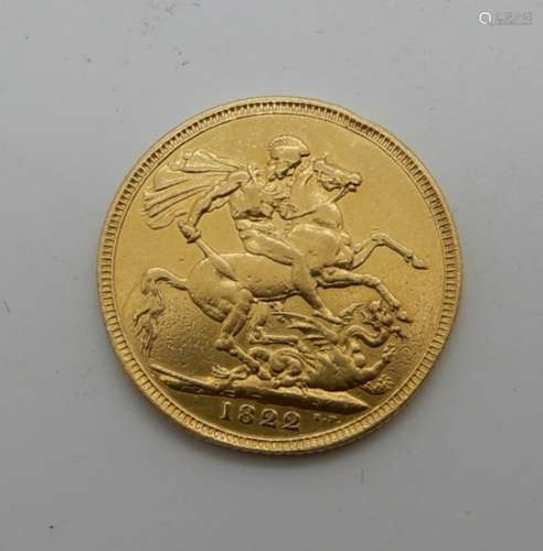 A GEORGE III GOLD FULL SOVEREIGN, 1822 Condition Report: Available upon request