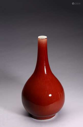 A COPPER RED GLAZED BOTTLE VASE