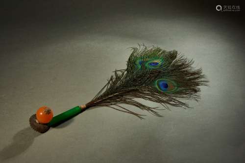 A FOUR EYE PEACOCK FEATHER PLUME