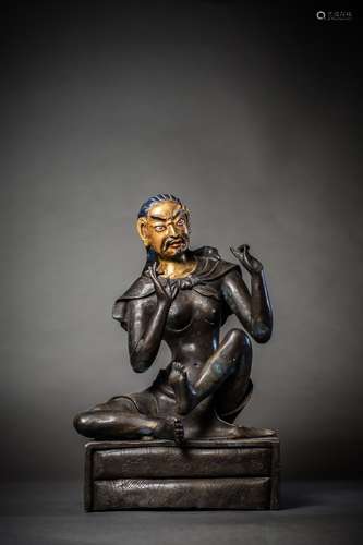 A COPPER ALLOY FIGURE OF MAHASIDDHA