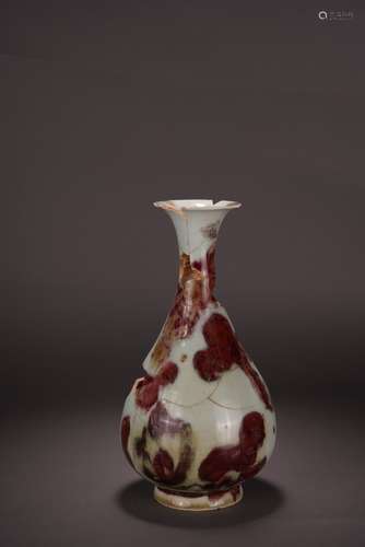 A RESTORED JUN PURPLE-SPLASHED VASE