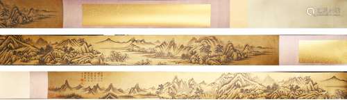 DONG QICHANG: INK ON SILK 'LANDSCAPE'  HANDSCROLL