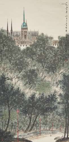 FU BAOSHI: INK AND COLOR ON PAPER PAINTING