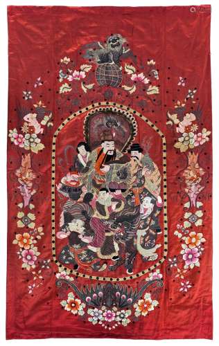 A VERY LARGE HUNAN EMBROIDERY OF IMMORTAL