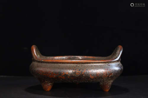 BRONZE TRIPOD DOUBLE-EAR CENSER