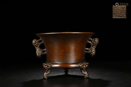 BRONZE ELEPHANT CENSER