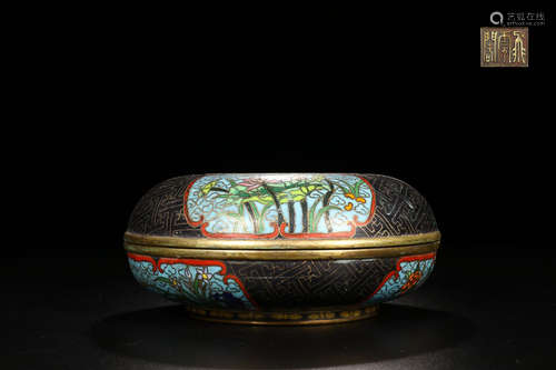 A CLOISONNE CAPPING BOX