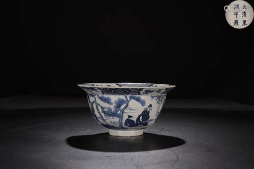 KANGXI MARK BLUE WHITE BOWL