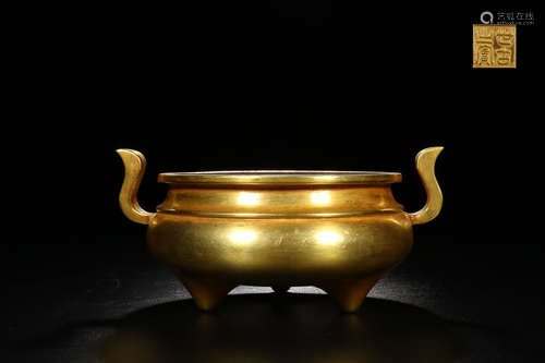 GILT BRONZE HAT-EAR CENSER