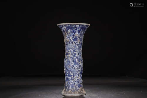 BLUE WHITE FLOWER VASE