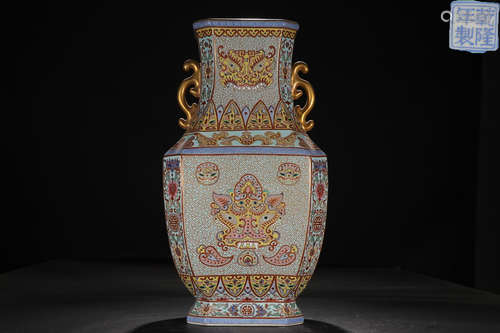 QIANLONG MARK ENAMEL ZUN VASE