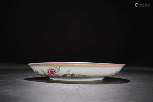 YONGZHENG MARK FAMILLE ROSE PLATE